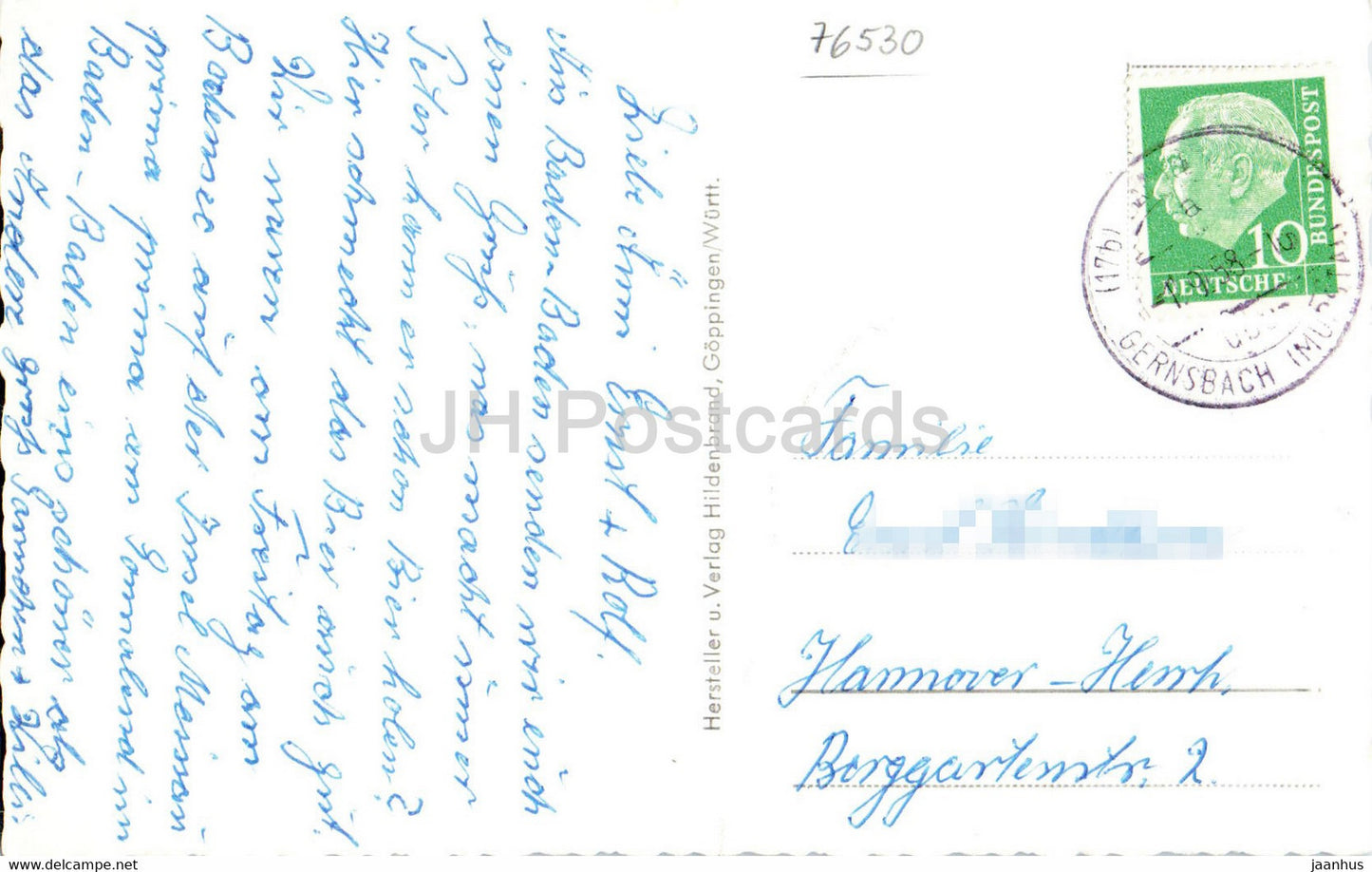 Baden Baden - Gonner Anlage - alte Postkarte - 1958 - Deutschland - gebraucht