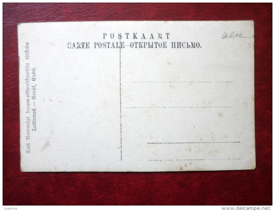 woman - estonian love lyrics - old postcard - Tsarist Russia , Estonia - unused - JH Postcards