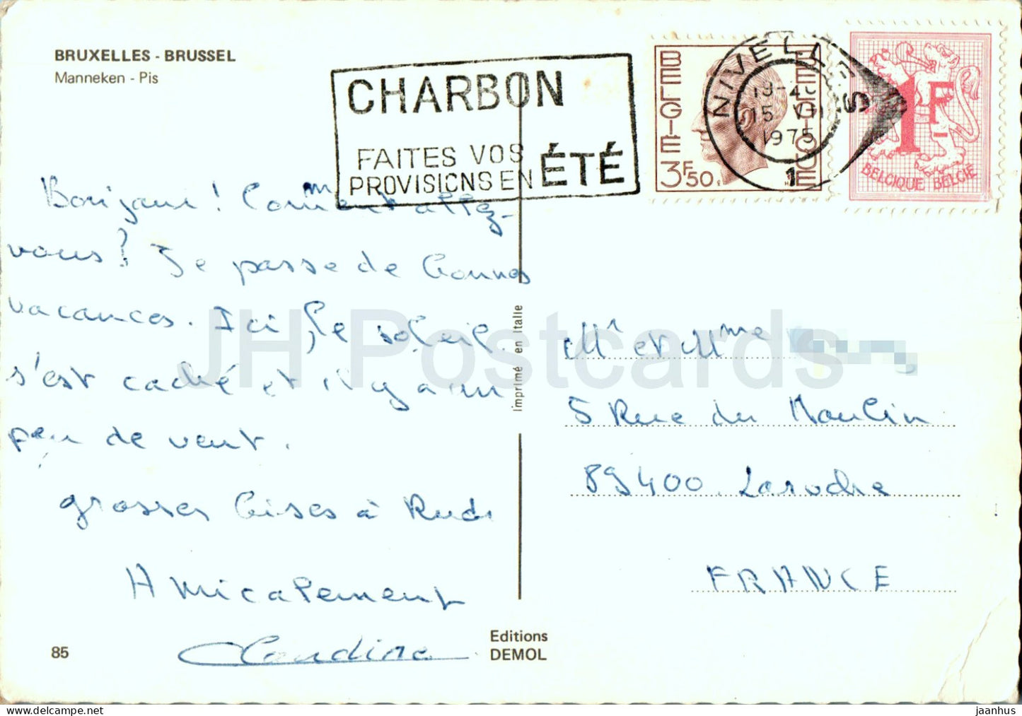 Bruxelles - Bruxelles - Manneken Pis - Garçon - 85 - 1975 - Belgique - occasion