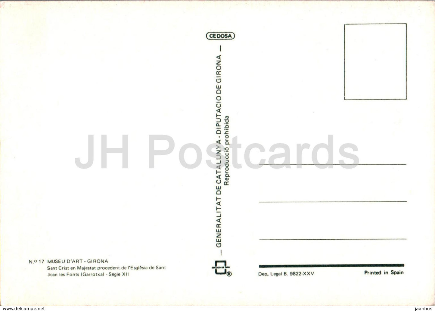 Sant Crist en Majestat procedent de l'Esglesia de Sant Joan - Museu D'Art - Girona - 17 - Spanish art - Spain - unused