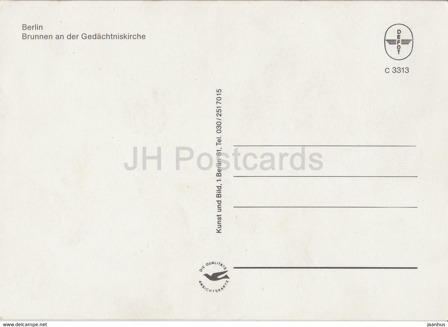 Berlin - Brunnen an der Gedachtniskirche - Allemagne - inutilisé
