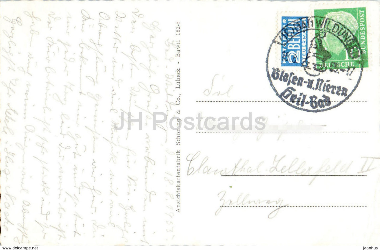 Bad Wildungen - Konzertpavillon mit Georg Viktor Quelle - carte postale ancienne - 1953 - Allemagne - utilisé