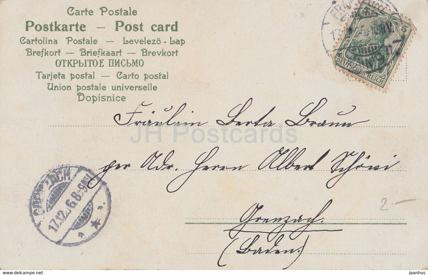 Unter dem Lindenbaum - man and woman - couple - illustration - SER 280 - old postcard - 1906 - used