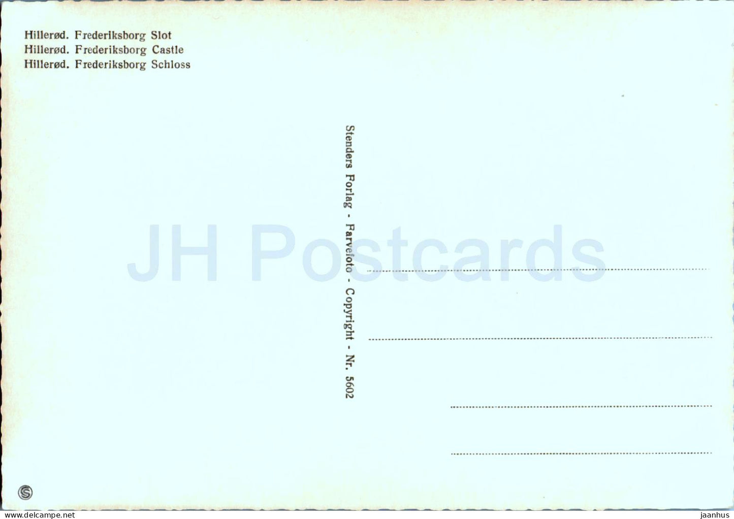 Hillerod - Frederiksborg Slot - castle - 5602 - Denmark - unused