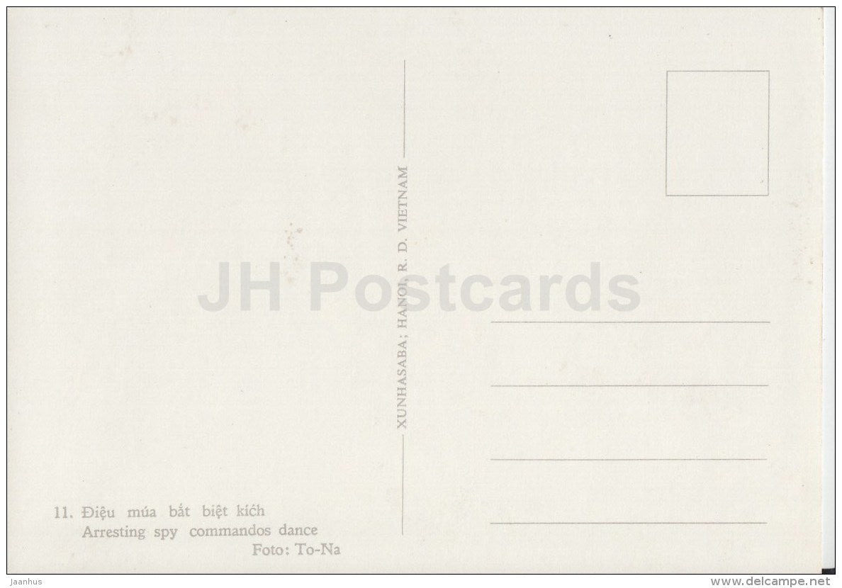 Arresting Spy Commandos Dance - soldiers - Hanoi - old postcard - Vietnam - unused - JH Postcards