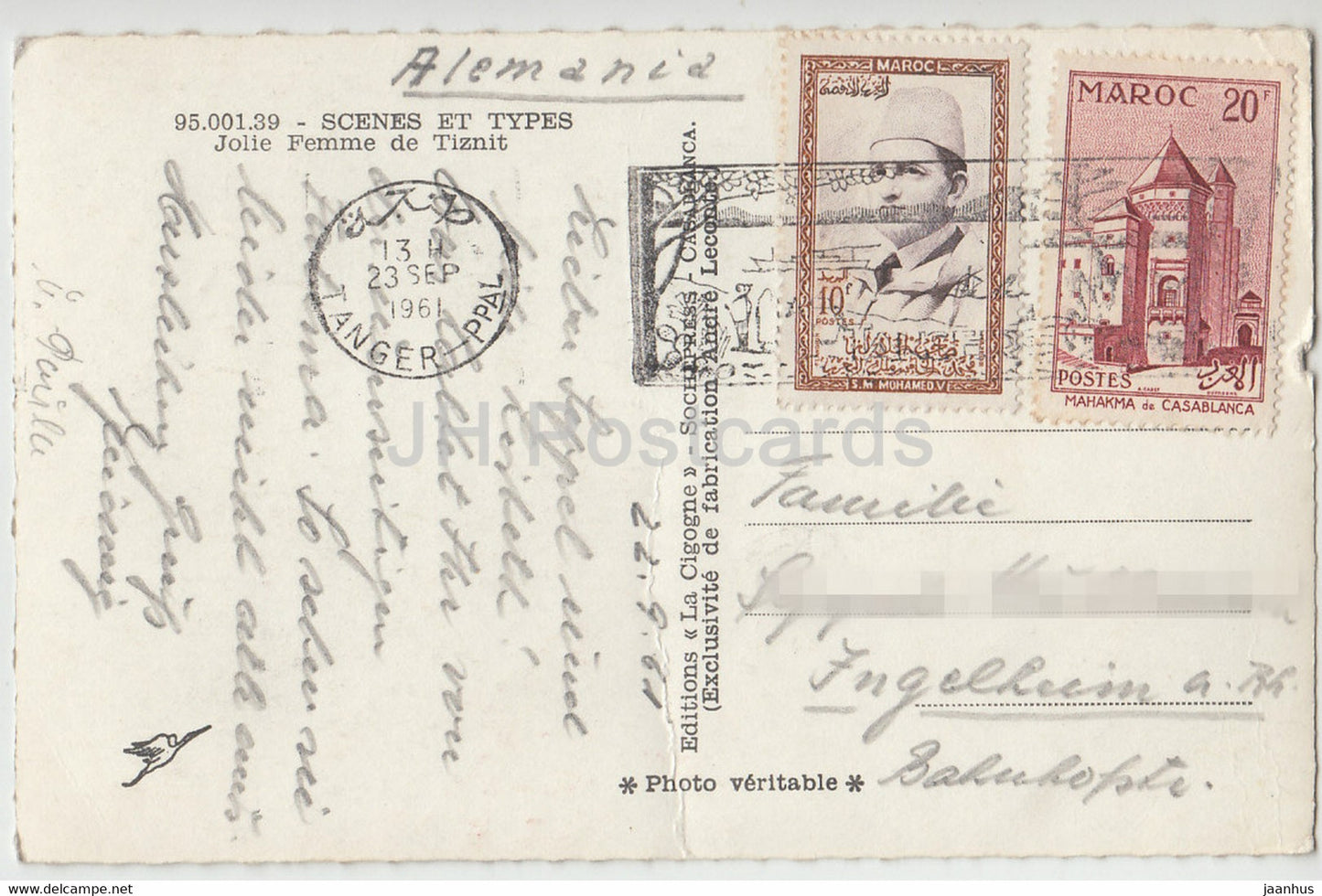 Scenes Et Types - Jolie Femme de Tiznit - folk costumes - 1961 - Morocco - used