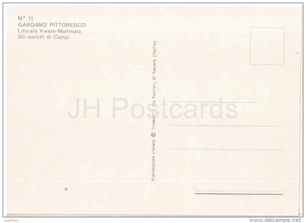 Gli Isolotti di Campi - Gargano Pittoresco - Gargano - Puglia - 11 - Italia - Italy - unused - JH Postcards