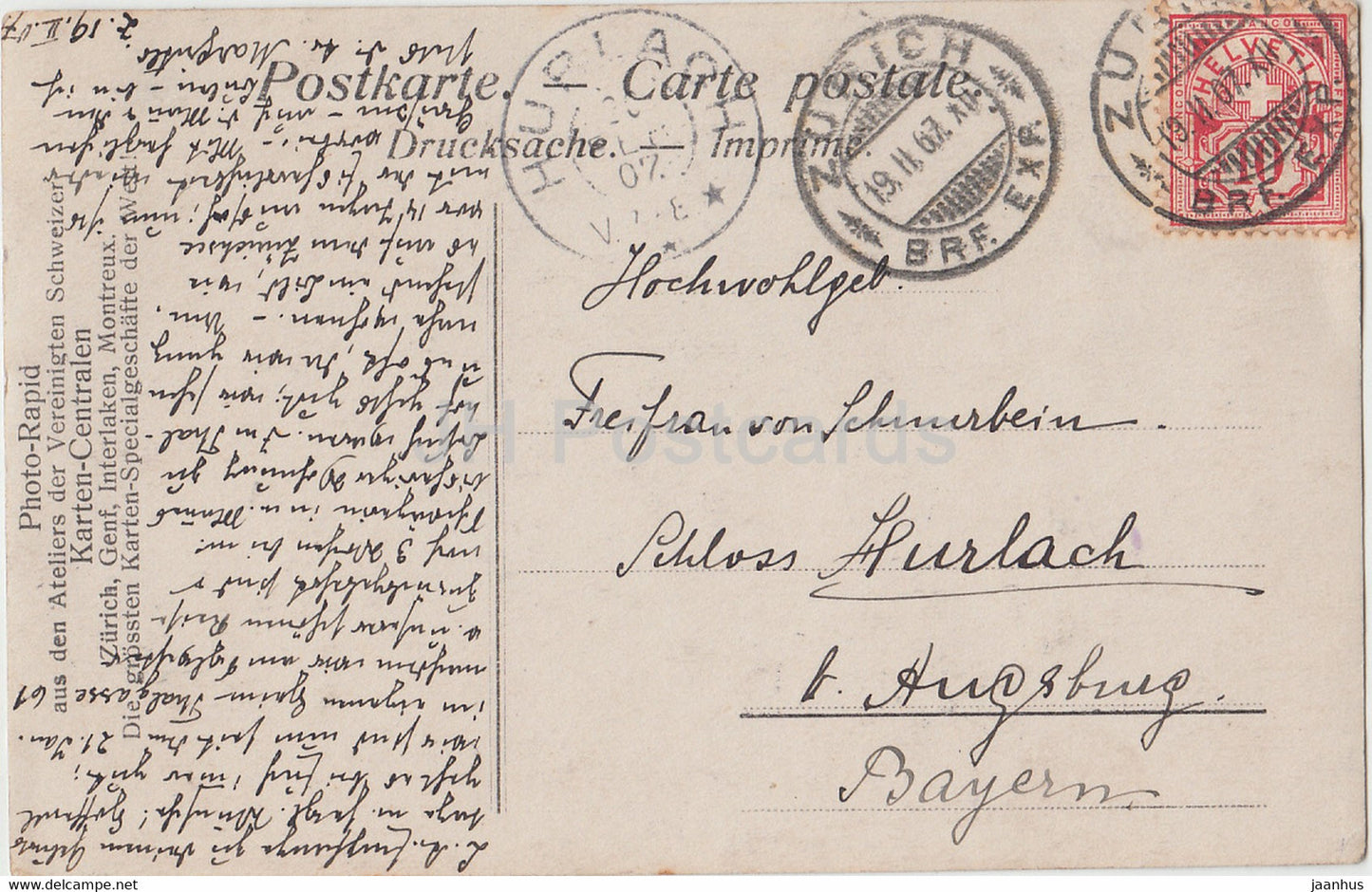 Zurich - eis - ice - Photo Rapid - old postcard - 1907 - Switzerland - used