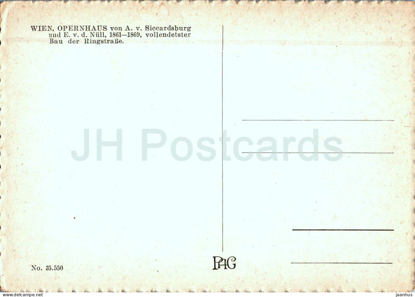 Wien - Wien - Opernhaus - Opernhaus - Theater - Straßenbahn - Auto - 35.550 - alte Postkarte - Österreich - unbenutzt