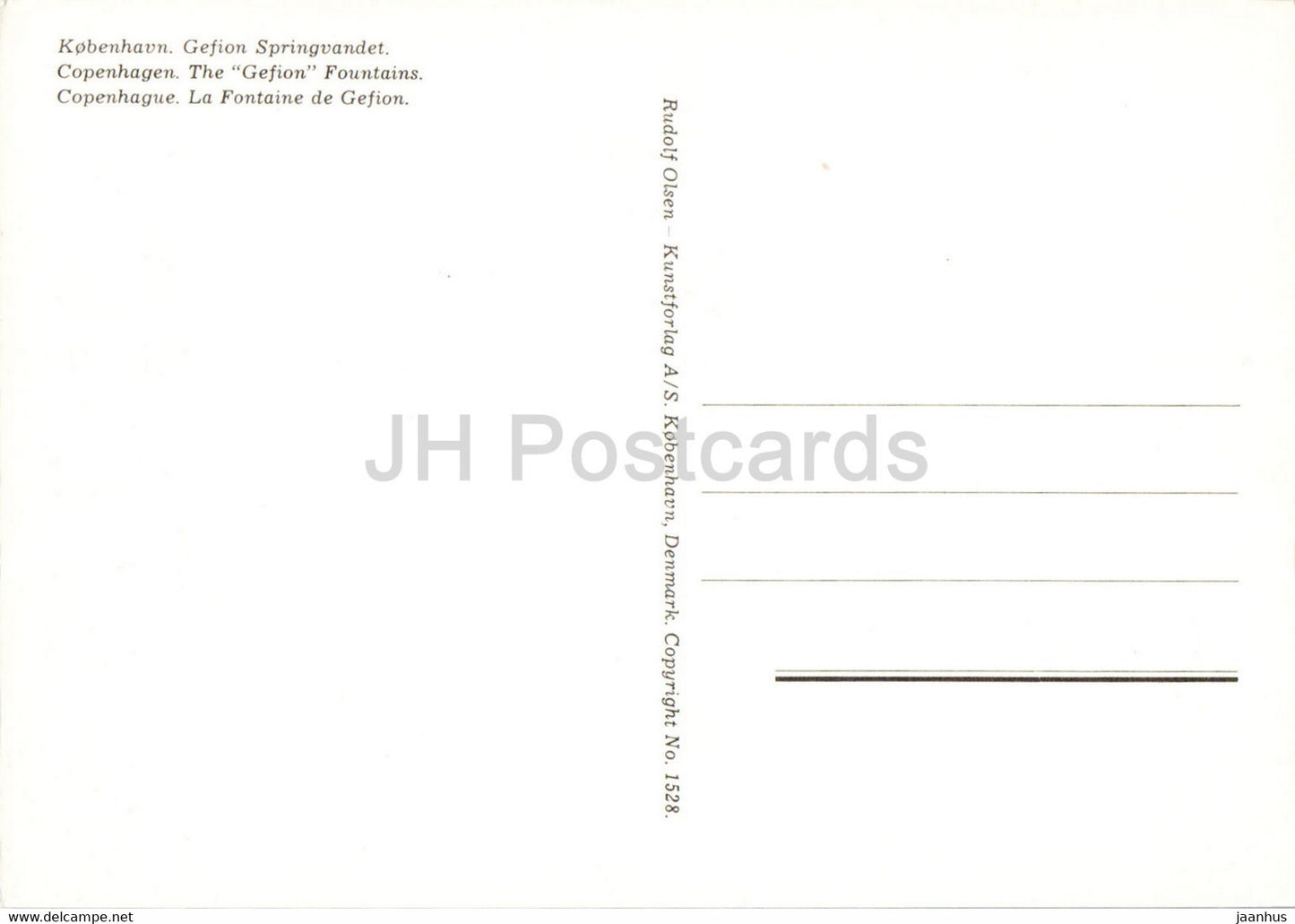 Kopenhagen – Die Gefion-Brunnen – 1528 – Dänemark – unbenutzt