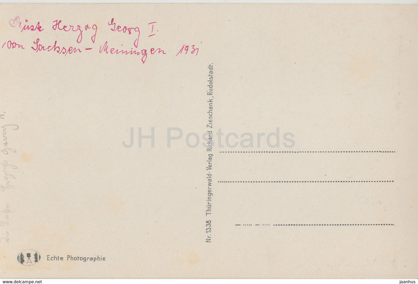 Altensteiner Hohle - Höhle - 1338 - alte Postkarte - 1931 - Deutschland - gebraucht