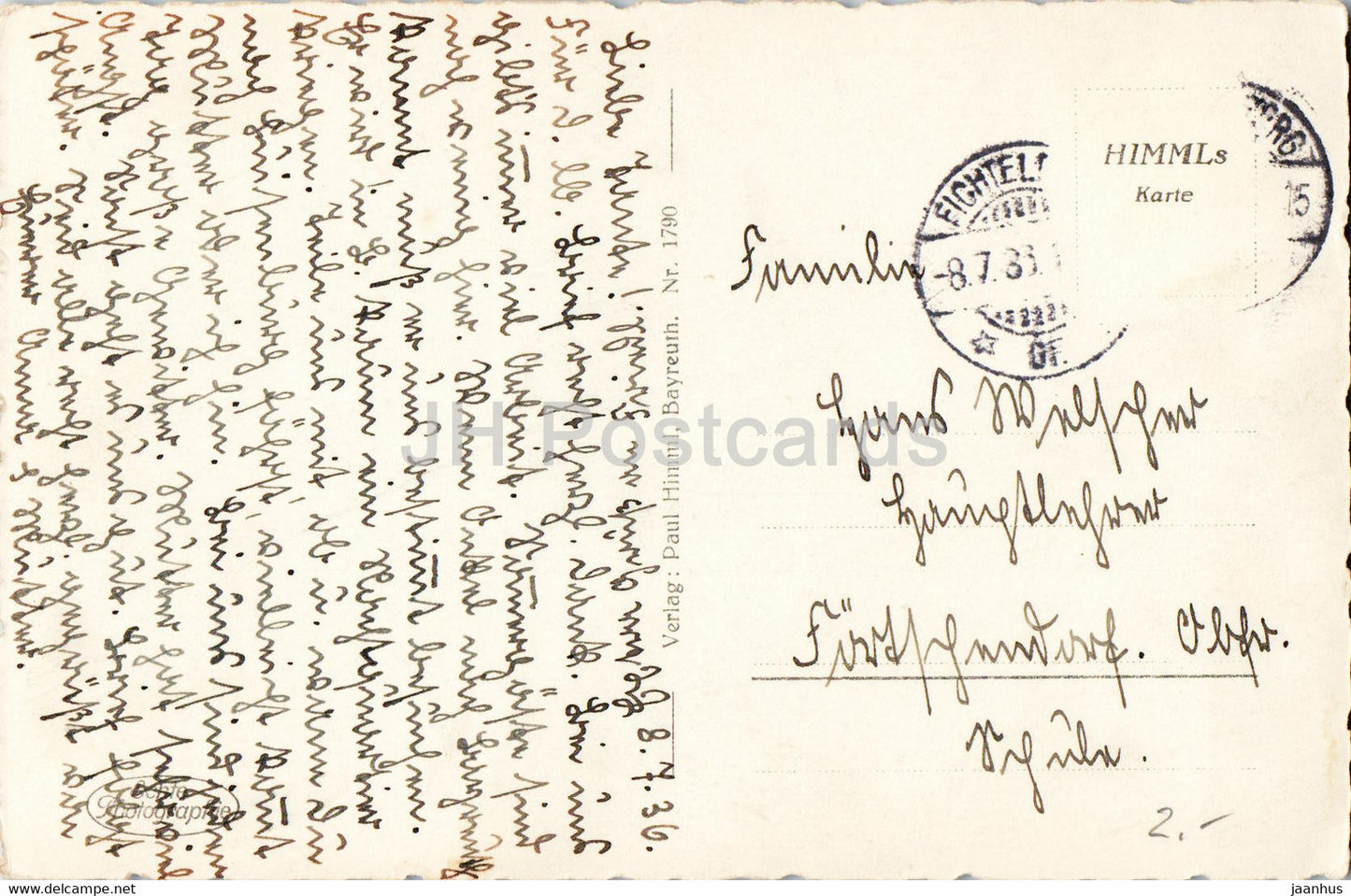 Luftkurort Fichtelberg im Fichtelgebirge 684 m - old postcard - 1936 - Germany - used