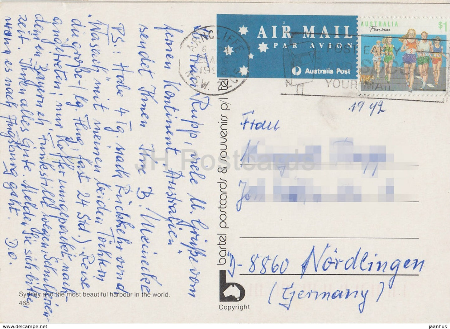 Sydney – Gateway to Australia – Karte – 1992 – Australien – gebraucht