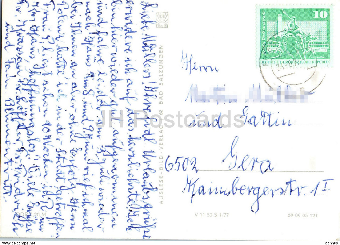 Friedrichroda Thur Wald - Gondelteich - Thuringerwaldbahn - Schloss - tram - old postcard - 1977 - Germany DDR - used