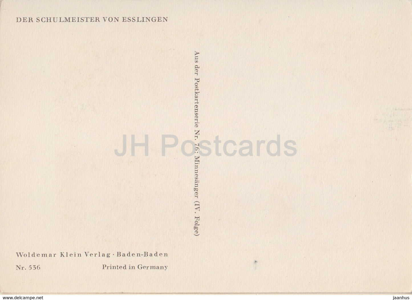 Der Schulmeister von Esslingen - illustration - Germany - unused