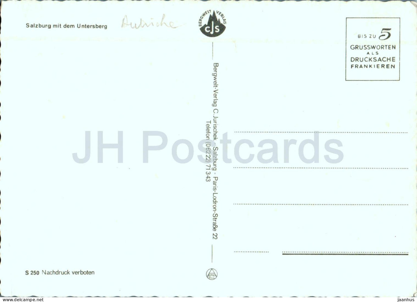 Salzbourg mit Untersberg - S 250 - Autriche - inutilisé