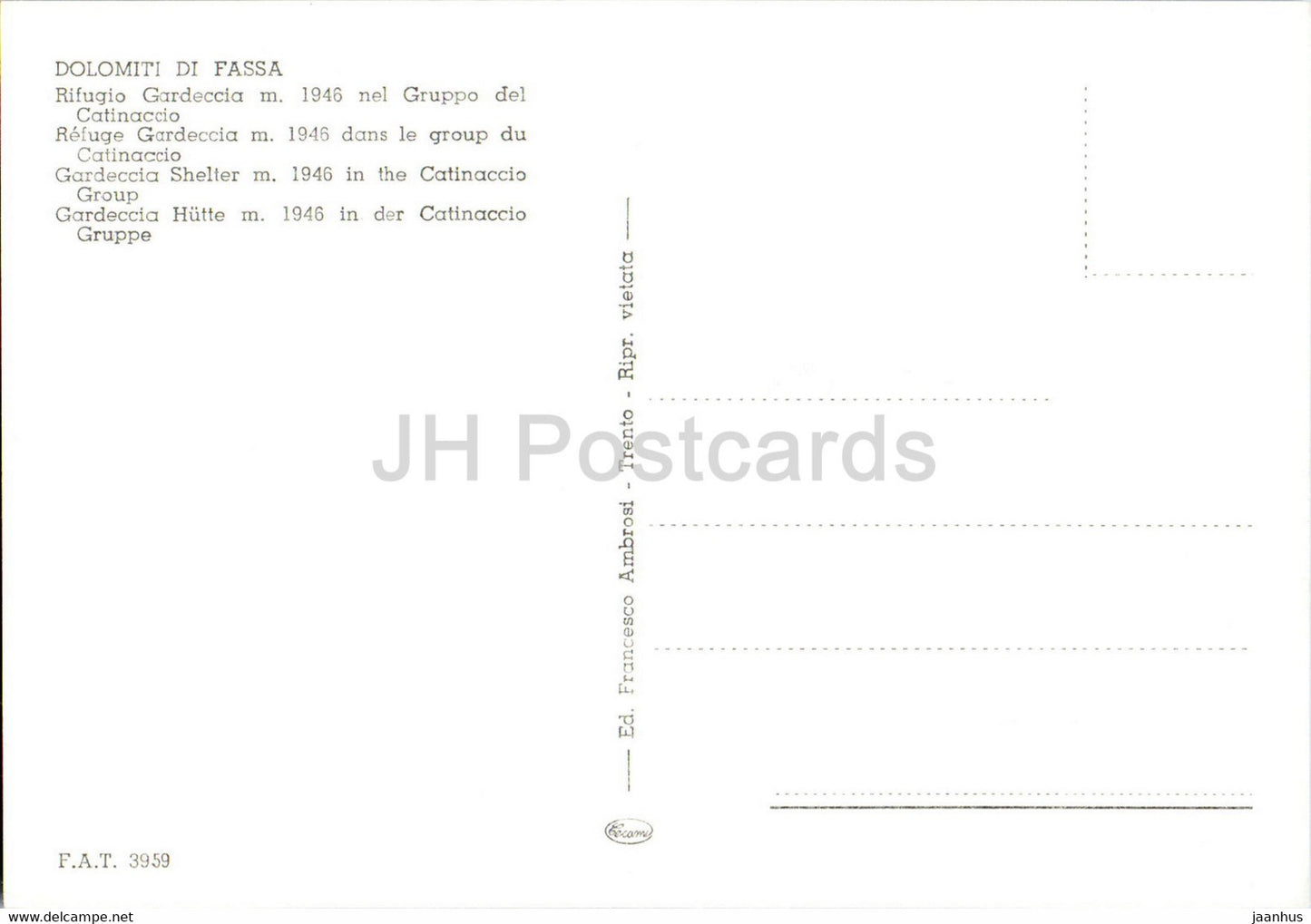 Dolomiti di Fassa - Rifugio Gardeccia - Gruppo del Catinaccio - voiture - Italie - inutilisé