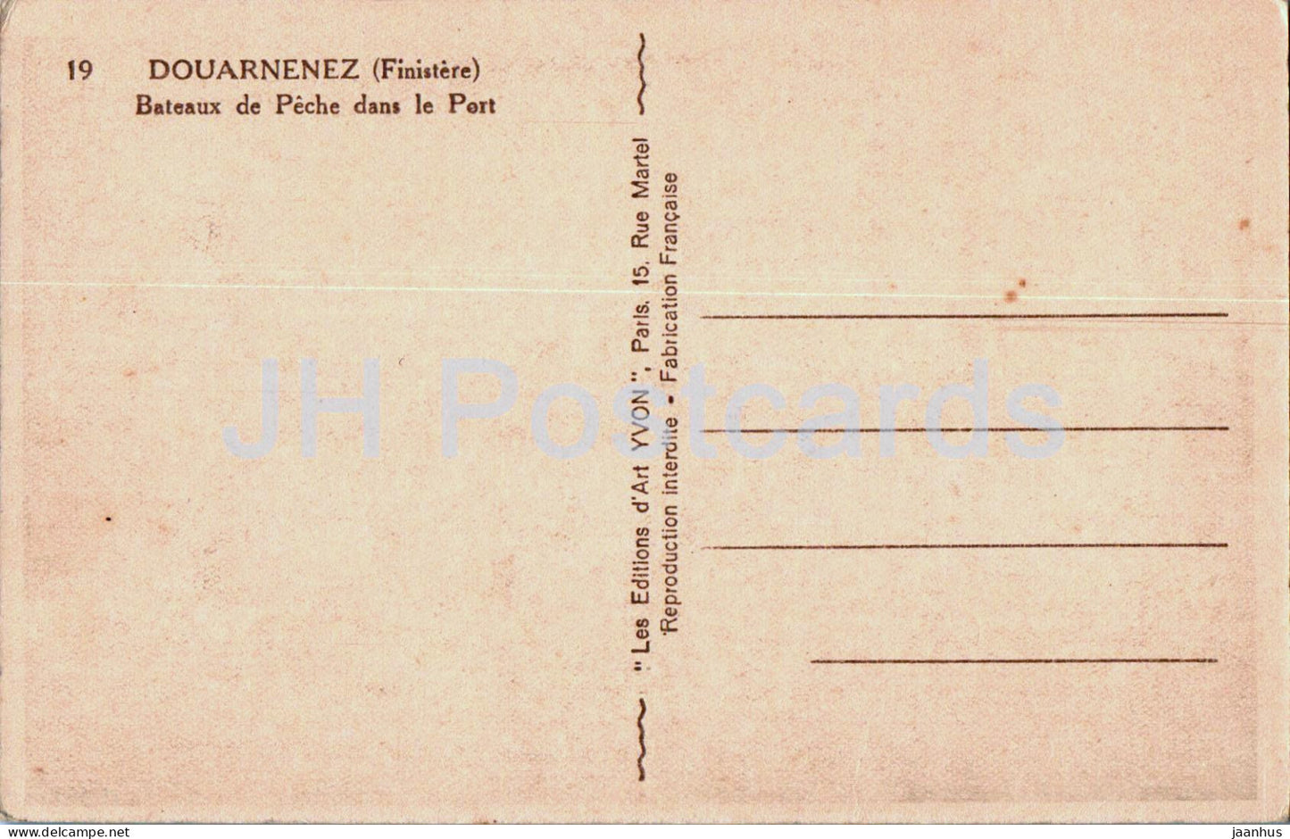 Douarnenez - Bateaux de Peche dans le Port - Boot - Schiff - 19 - alte Postkarte - Frankreich - unbenutzt