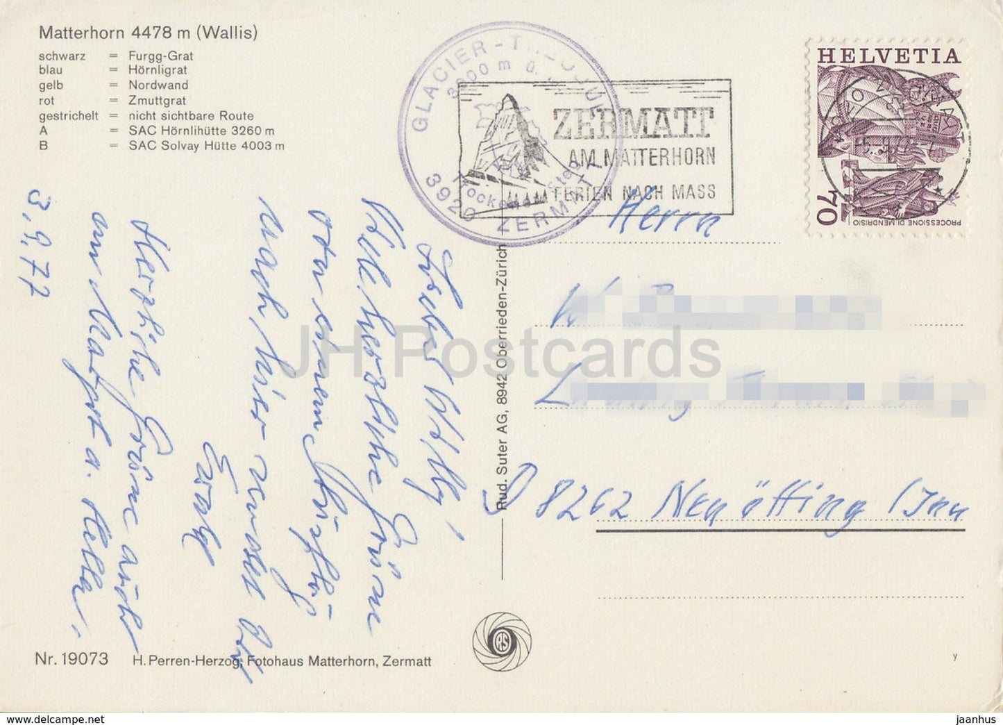 Matterhorn 4478 m - Wallis - 1977 - Switzerland - used