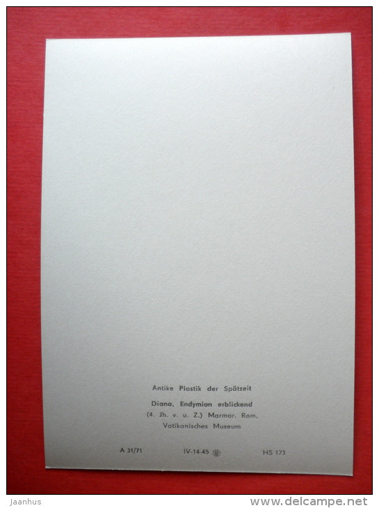 Diana Endymoin - sculpture - Antique Roman Sculptures - DDR Germany - unused - JH Postcards