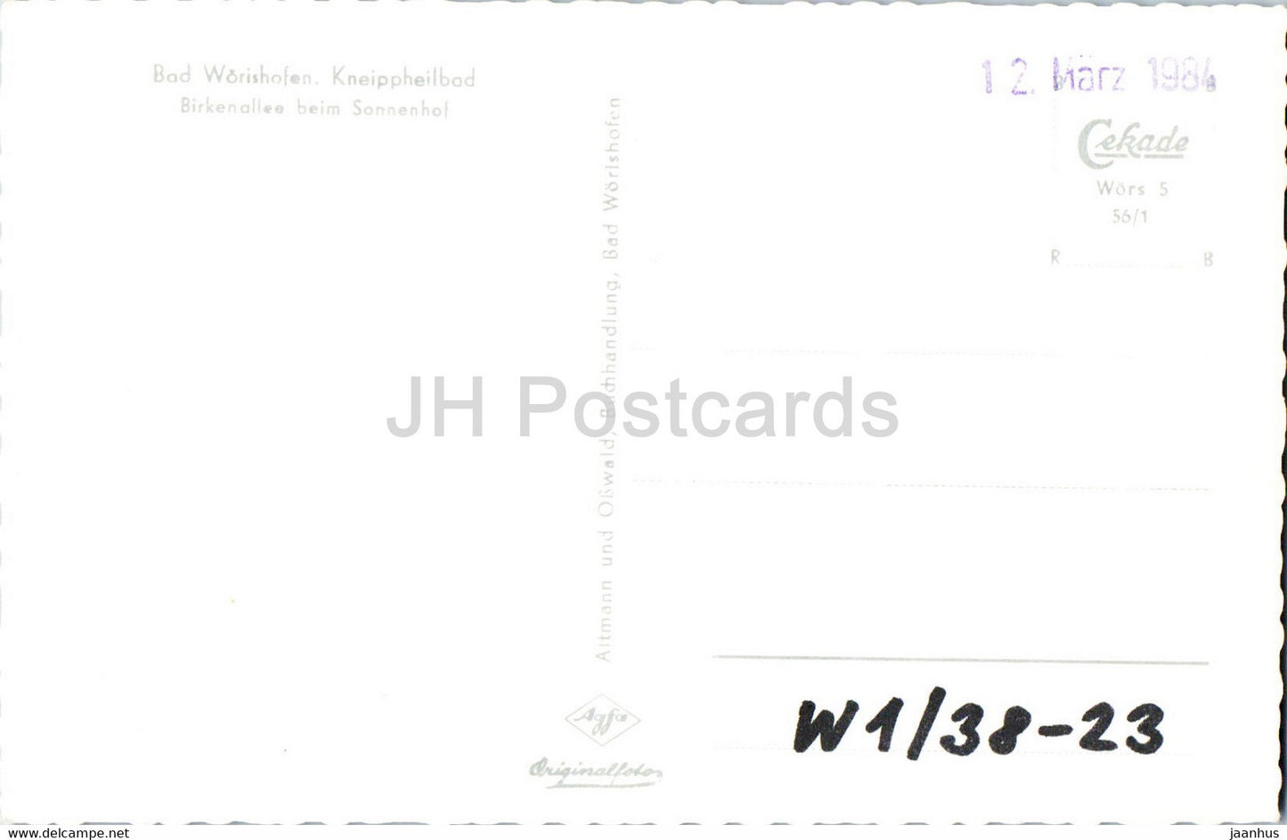 Bad Wörishofen - Kneippheilbad - Birkenallee beim Sonnenhof - alte Postkarte - Deutschland - unbenutzt