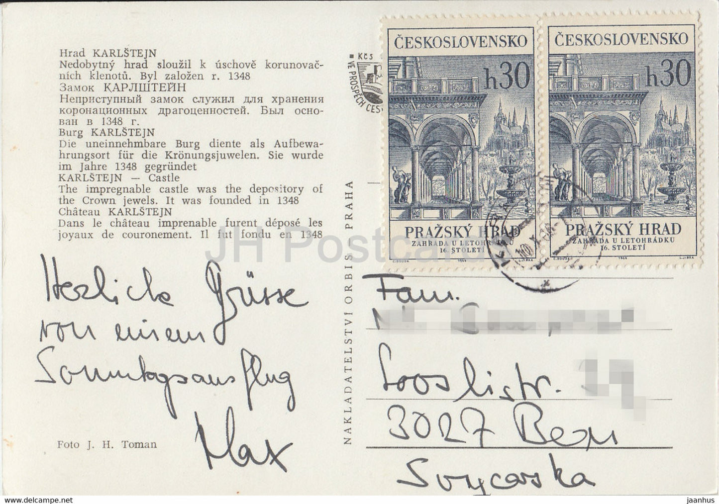 Hrad - Burg Karlštejn - 1960er Jahre - Tschechoslowakei - Tschechische Republik - gebraucht