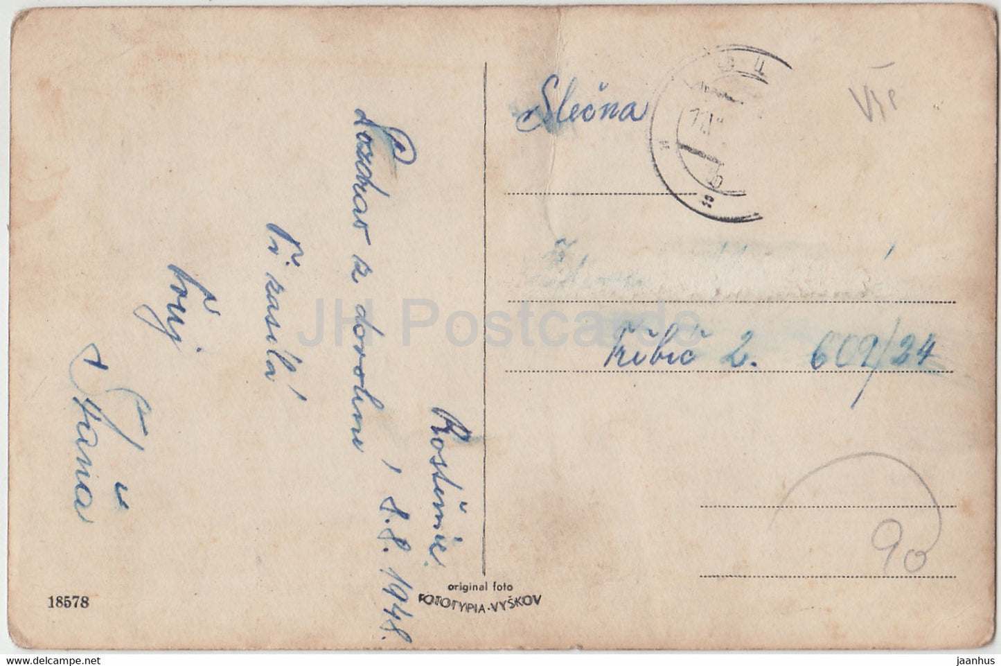 Rostenice - alte Postkarte - Tschechien - gebraucht