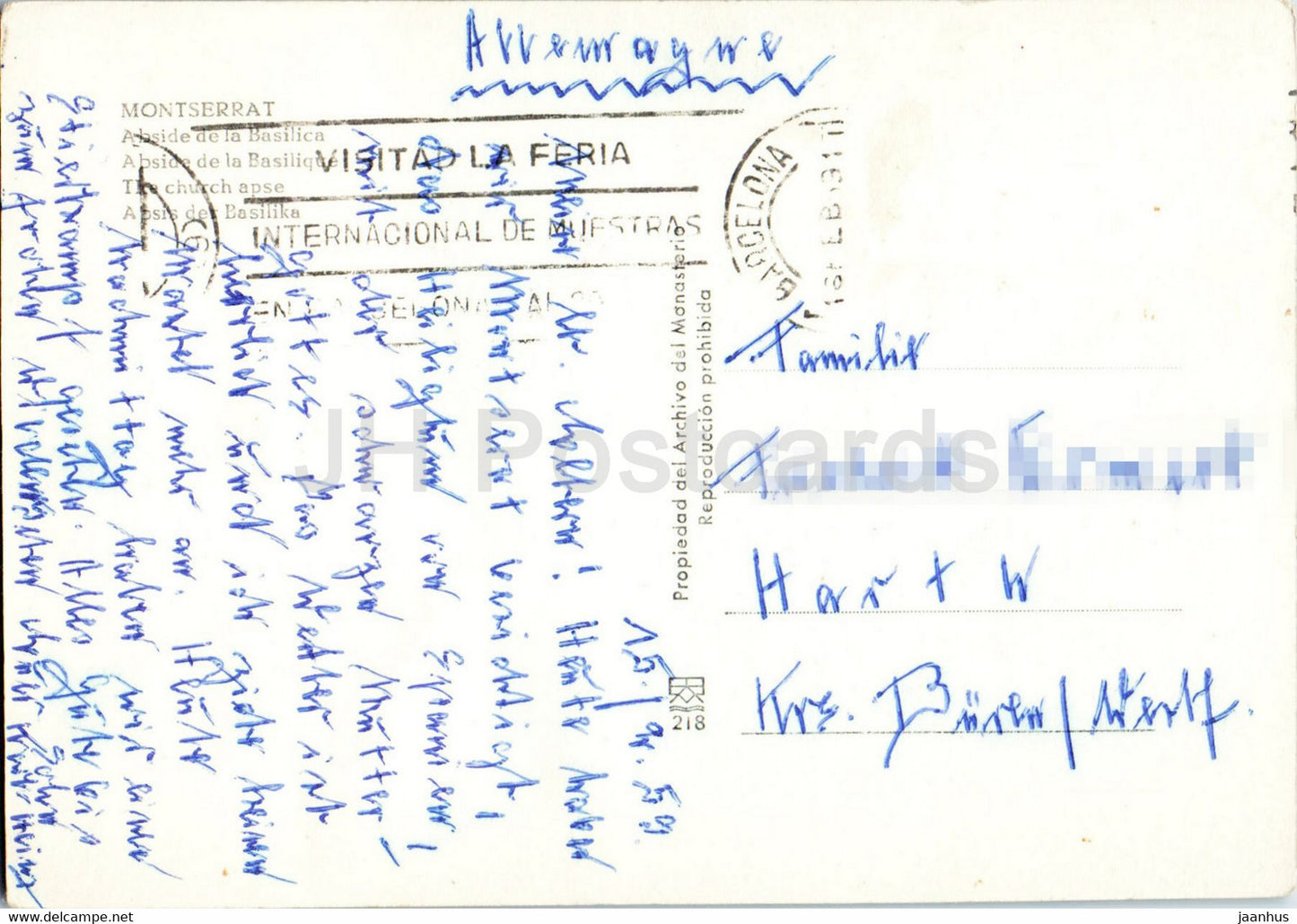 Montserrat - Abside de la Basilica - Kathedrale - 186 - 1959 - Spanien - gebraucht