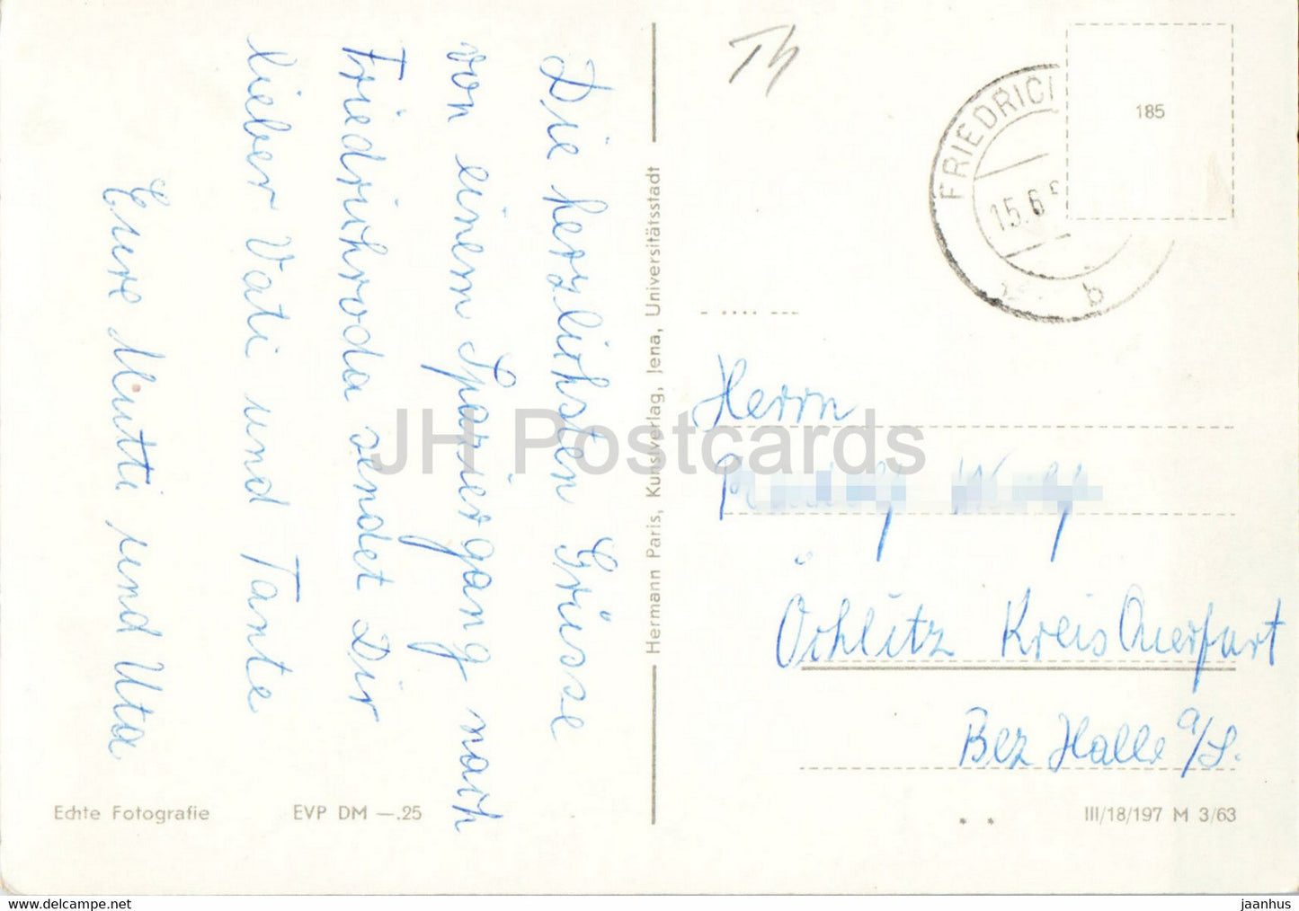 Friedrichroda - Blick zur Kirche - Thur - old postcard - Germany DDR - used