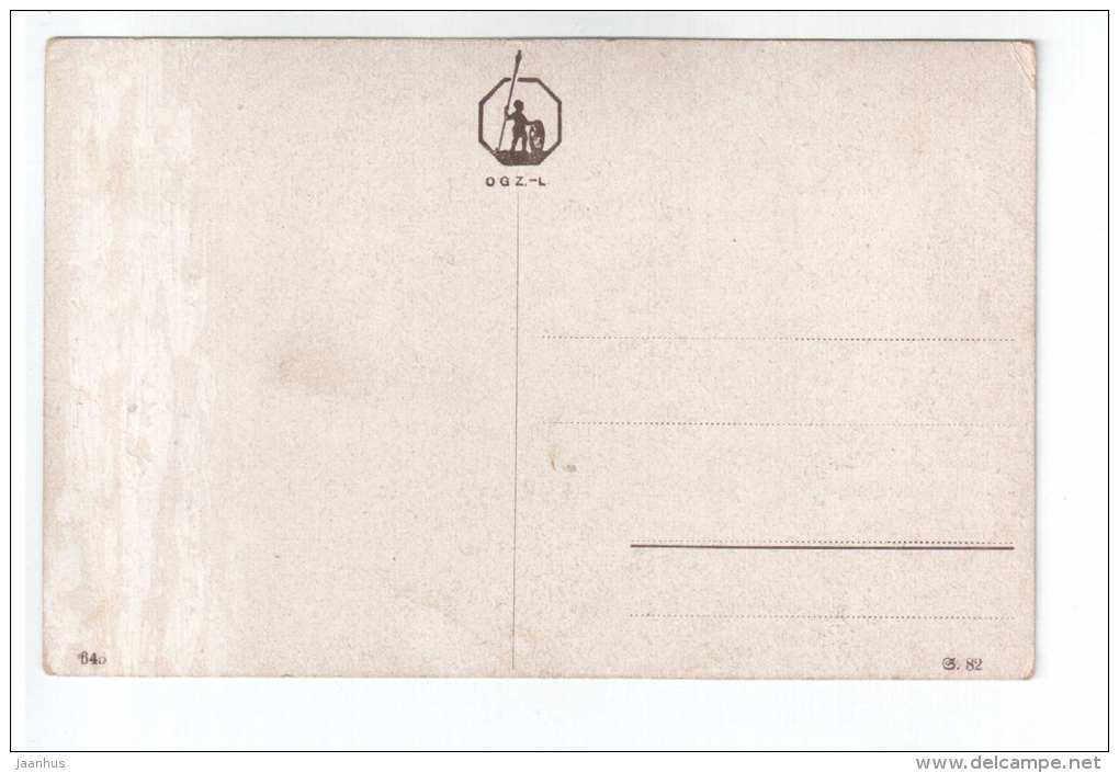 illustration - house by night - moon - O. G. Z. - L 640 - old postcard - unused - JH Postcards