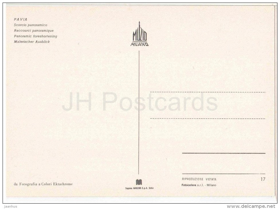 Scorcio Panoramico - Pavia - Lombardia - 17 - Italia - Italy - unused - JH Postcards