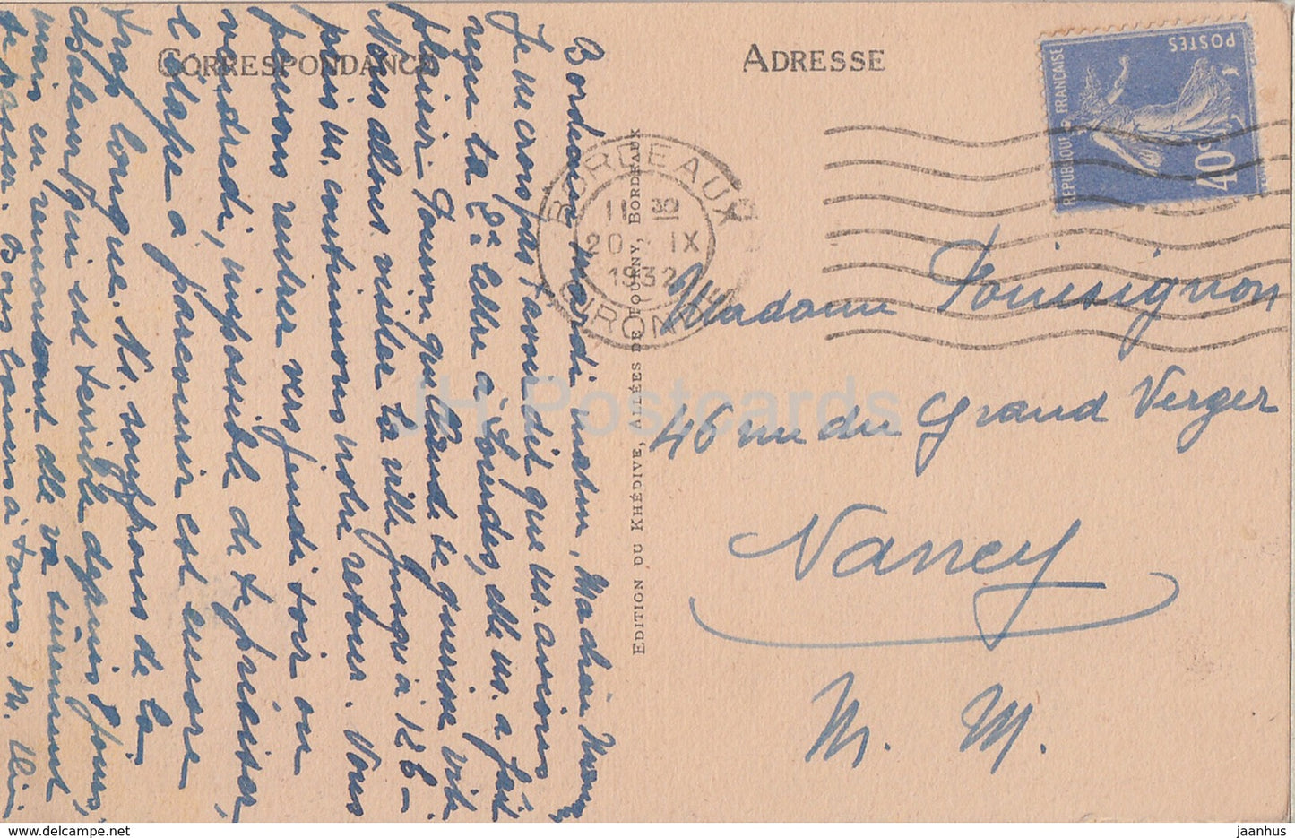 Bordeaux - Monument des Girondins - Dumilatre Statuaire - 199 - old postcard - 1932 - France - used