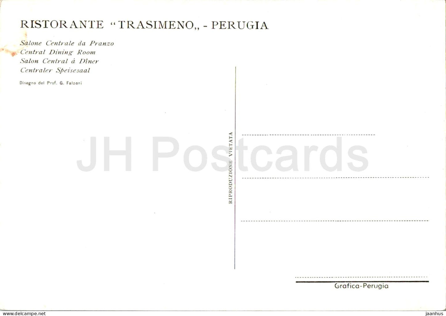 Ristorante Trasimeno - Perugia - Salone Centrale da Pranzo - Central Dining Room - restaurant - Italy - unused