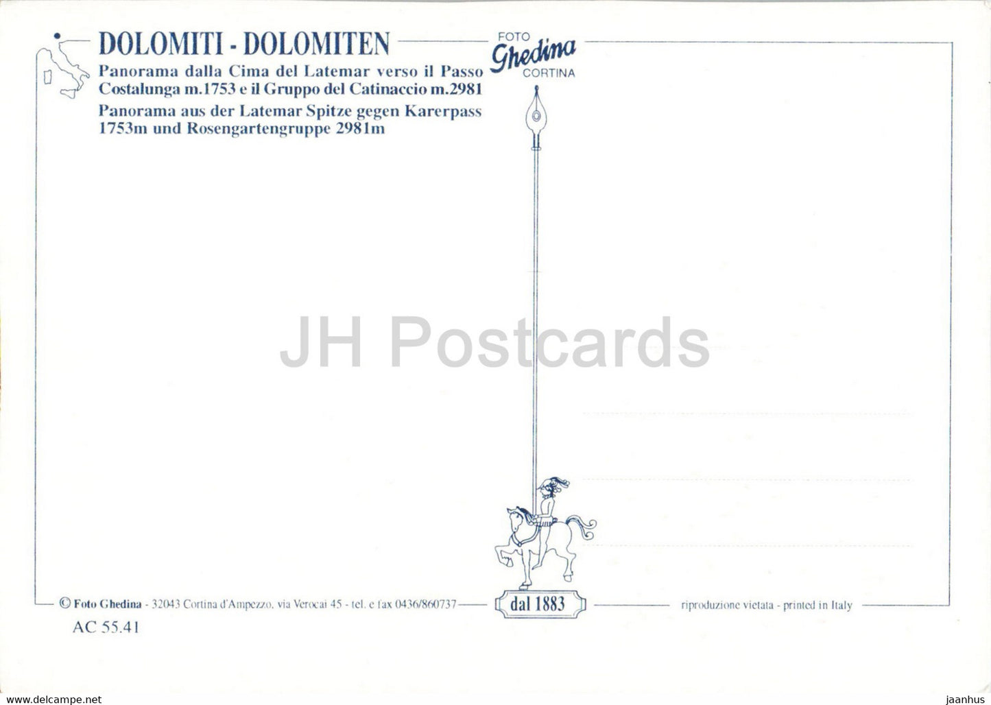 Panorama dalla Cima del Latemar - Passo Costalunga - Gruppo del Catinaccio - Italy - unused