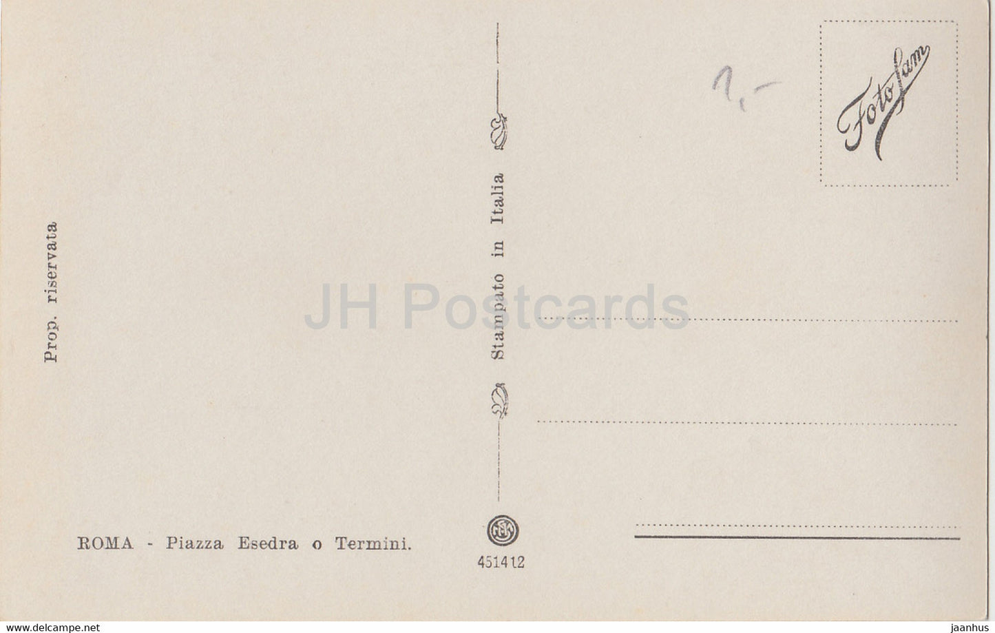 Roma - Rom - Piazza Esedra o Termini - Straßenbahn - alte Postkarte - Italien - unbenutzt