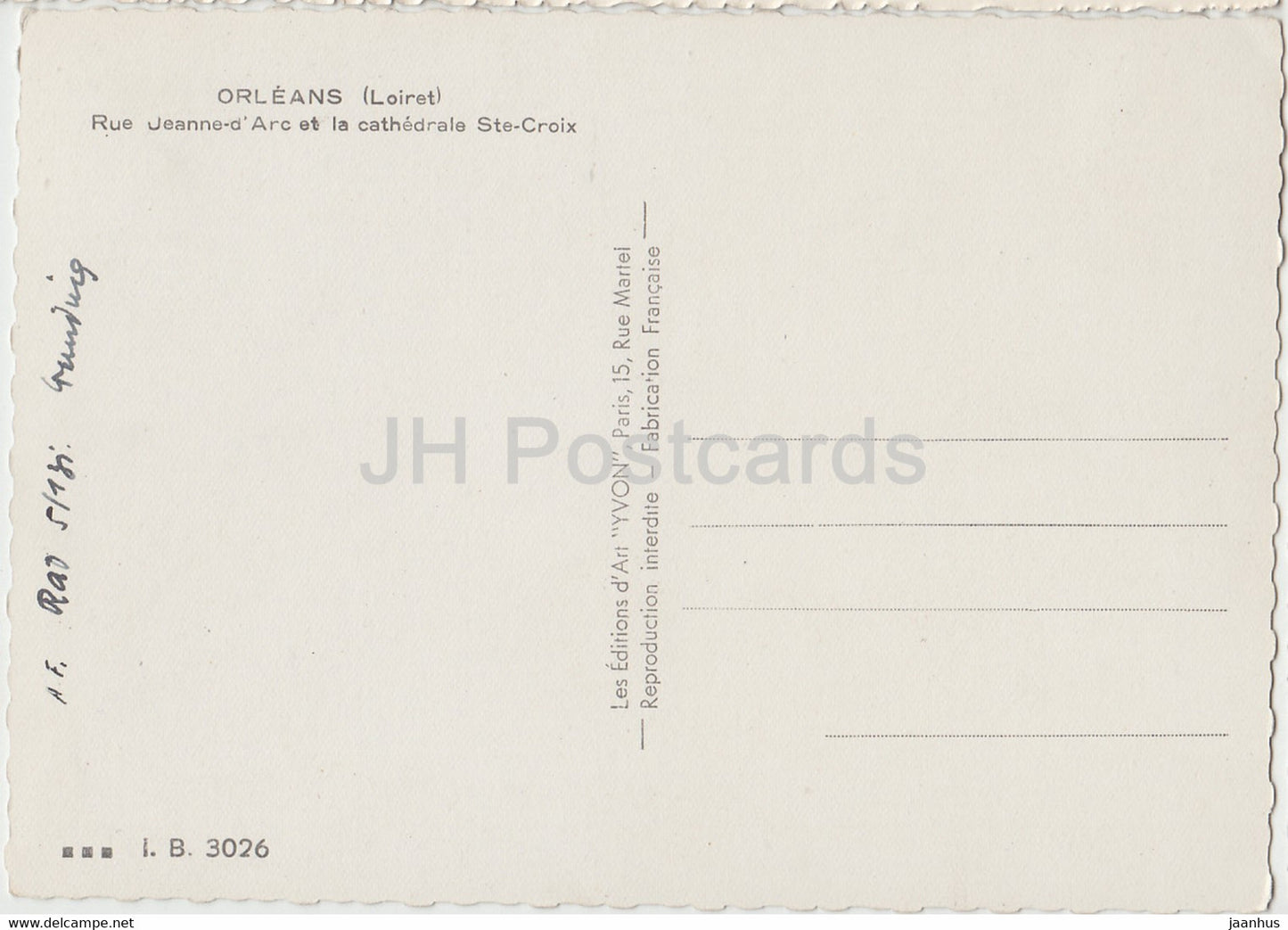 Orléans - Rue Jeanne d'Arc et la cathédrale Ste Croix - cathédrale - voiture - France - occasion