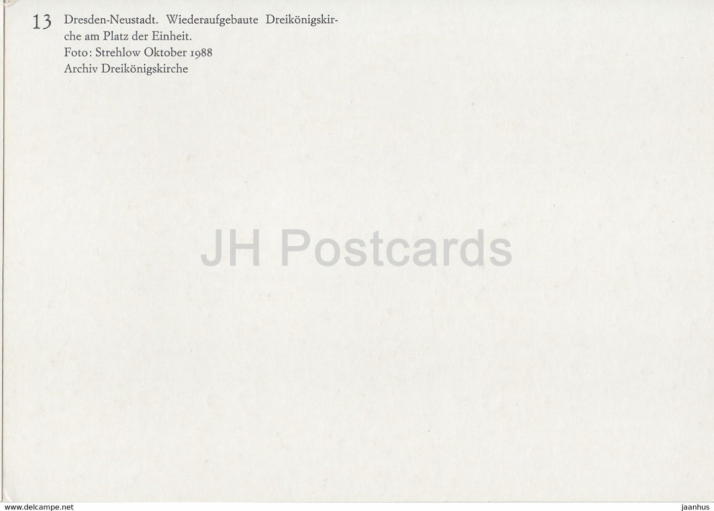 Dresden Neustadt - Dreikonigskirche - Wiederaufgebaute Dreikonigskirche 1988 - church - DDR Germany - unused