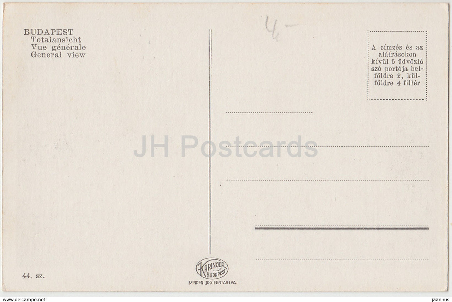 Budapest - Latkep - bridge - 44 - old postcard - Hungary - unused