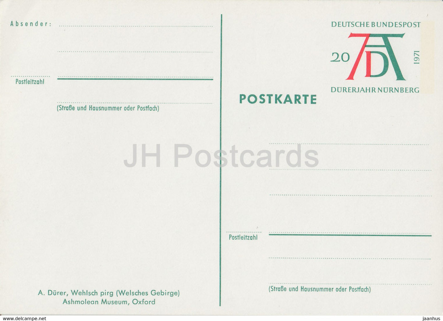 painting by Albrecht Durer - Wehlsch pirg - Welsches Gebirge - German art - 1971 - Germany - unused