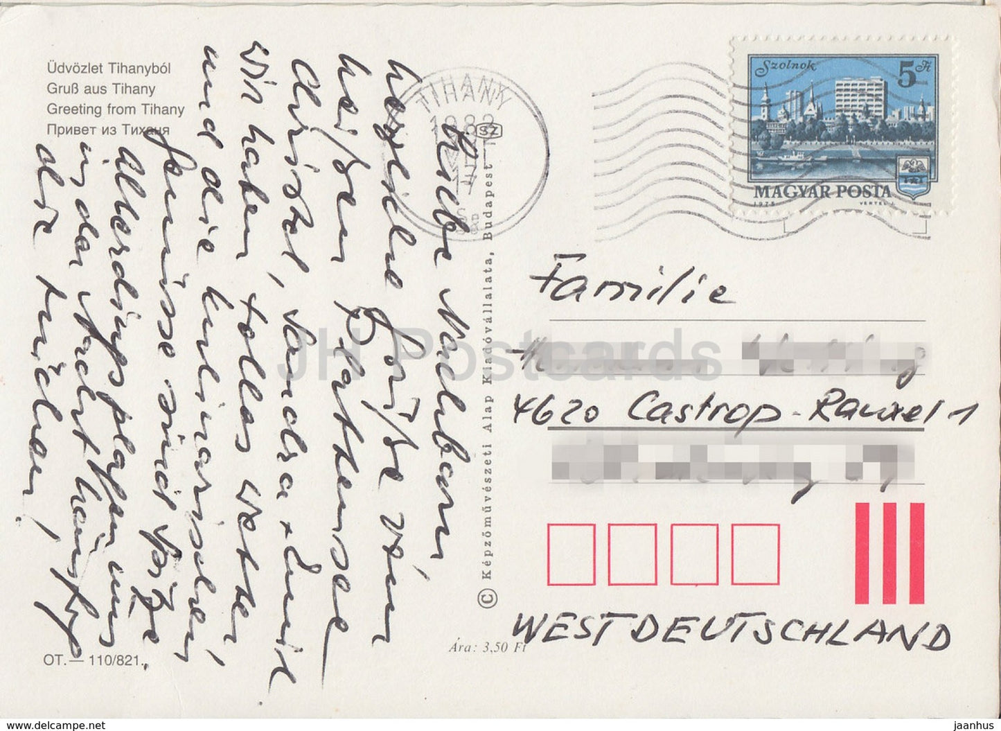 Udvozlet Tihanybol - Greeting from Tihany - cars - beach - multiview - 1982 - Hungary - used