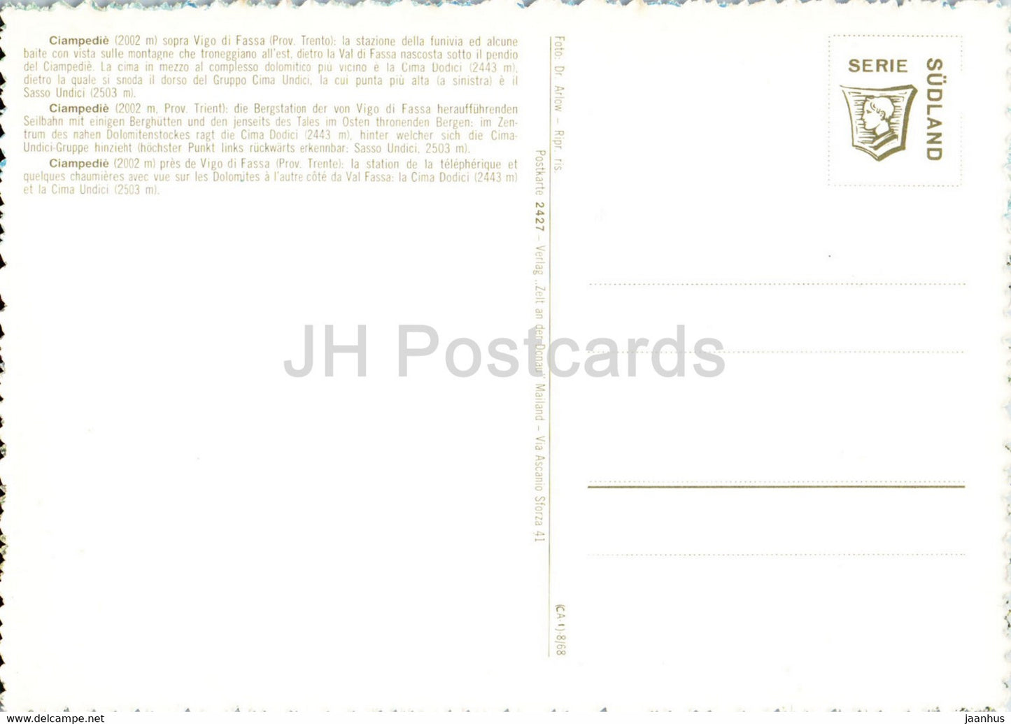Ciampedie - Vigo di Fassa - Torri del Vajolet - Cima Dodici - Italy - unused