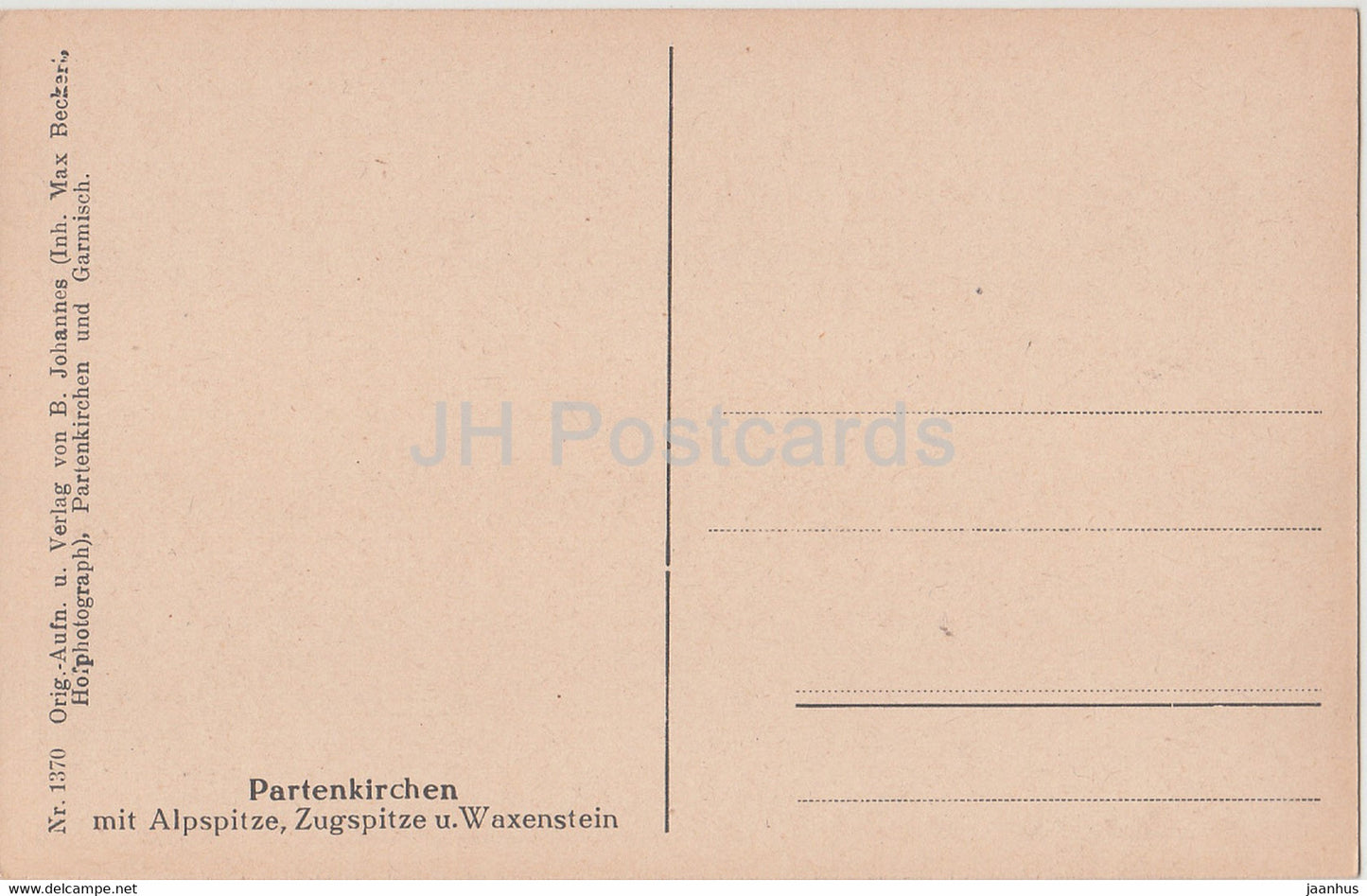 Partenkirchen mit Alpspitze Zugspitze u Waxenstein - 1370 - old postcard - Germany - unused
