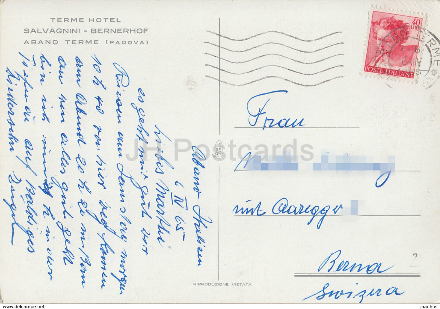 Terme Hotel - Salvagnini - Bernerhof - Abano Terme - 1968 - Italy - Italia - used