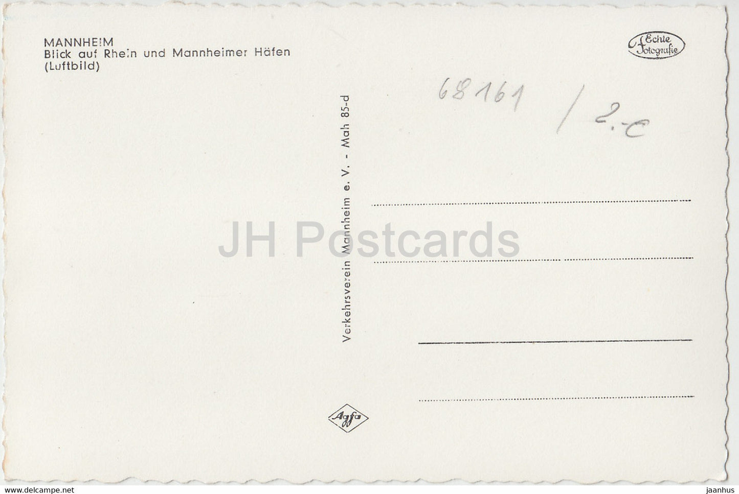 Mannheim - Blick auf Rhein und Mannheim Hafen - Luftbild - Rhein - Deutschland - unbenutzt