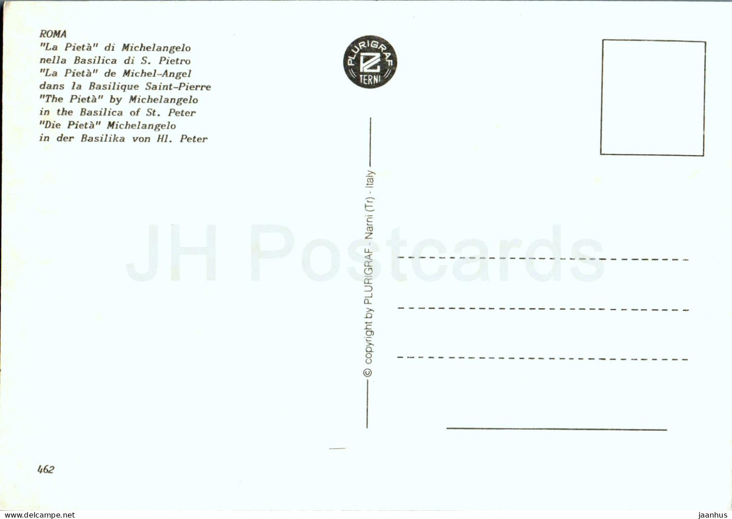 Roma - Rom - La Pieta di Michelangelo nella Basilica di S Pietro - Skulptur von Michelangelo - 462 - Italien - unbenutzt