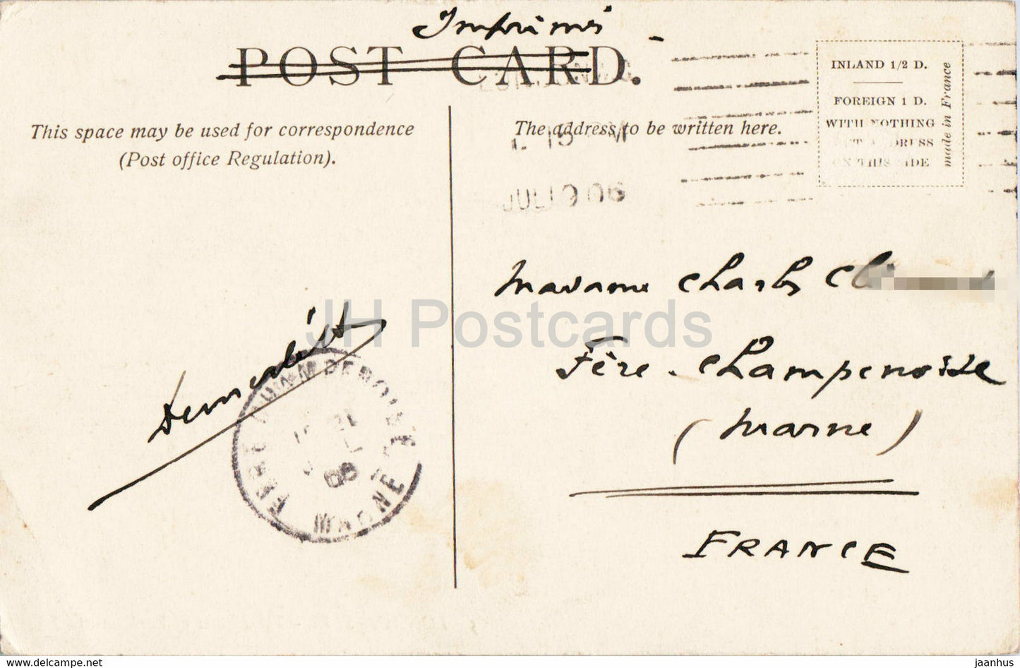 London – The Houses of Parliament – alte Postkarte – England – 1906 – Vereinigtes Königreich – gebraucht