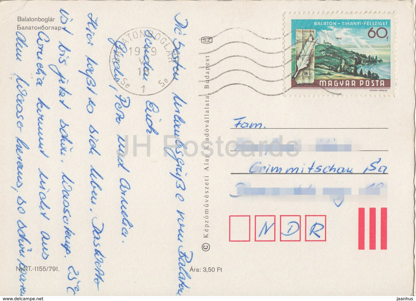 Balaton - Balatonboglar - église - voitures - multiview - 1979 - Hongrie - occasion