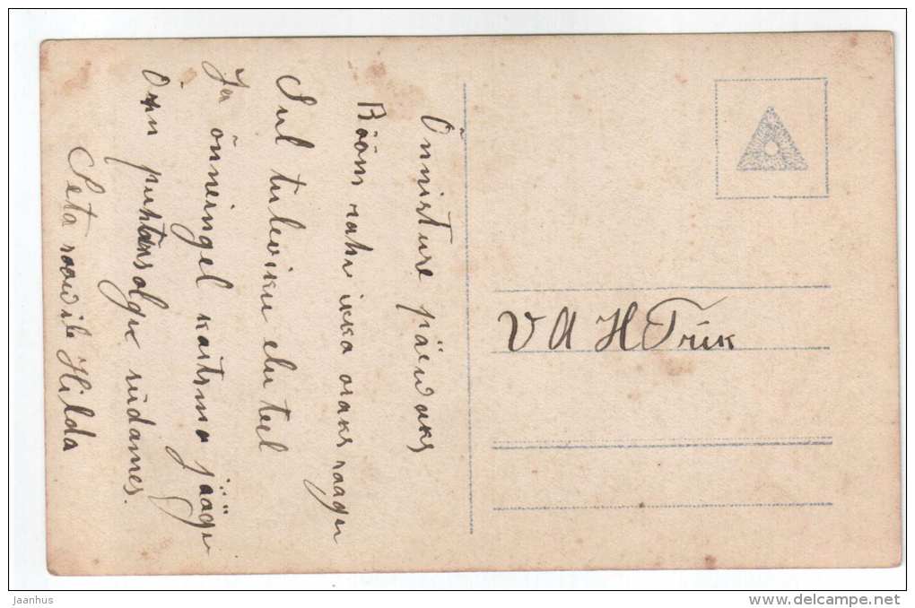 Boy - flowers - HB 9001/2 - old postcard - circulated in Estonia - used - JH Postcards