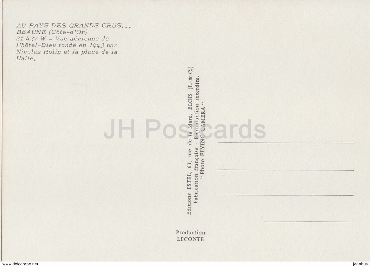 Beaune - Vue aerienne de l'hotel Dieu funde - Frankreich - unbenutzt
