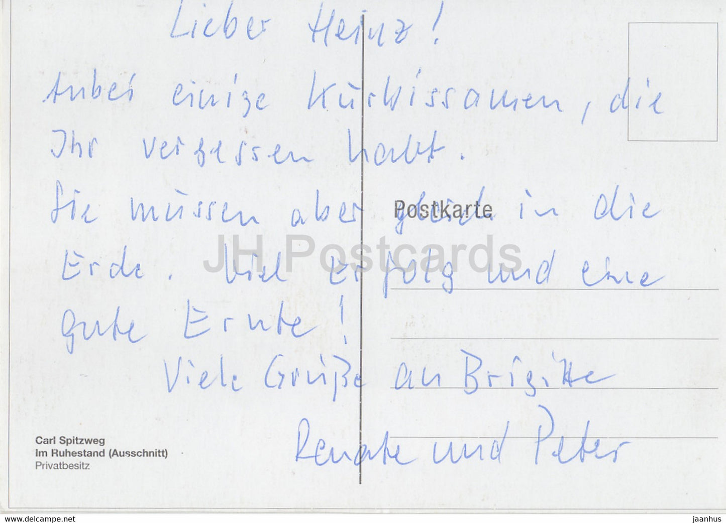 tableau de Carl Spitzweg - Im Ruhestand - Art allemand - Allemagne - occasion